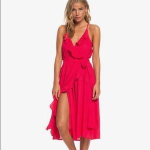 Rooftop Sunrise Midi Strappy Dress SZ L